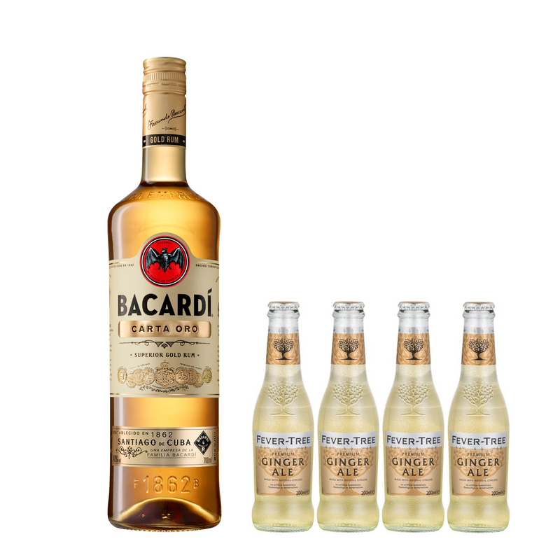 Kit cocktail Oro & Ginger <br> Bacardi Carta Oro <br>