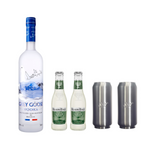 Kit cocktail Grey Goose Moscow Mule <br> 1 vodka Grey Goose, 2 verres en aluminium broséé et 2 ginger beer Fever Tree <br>
